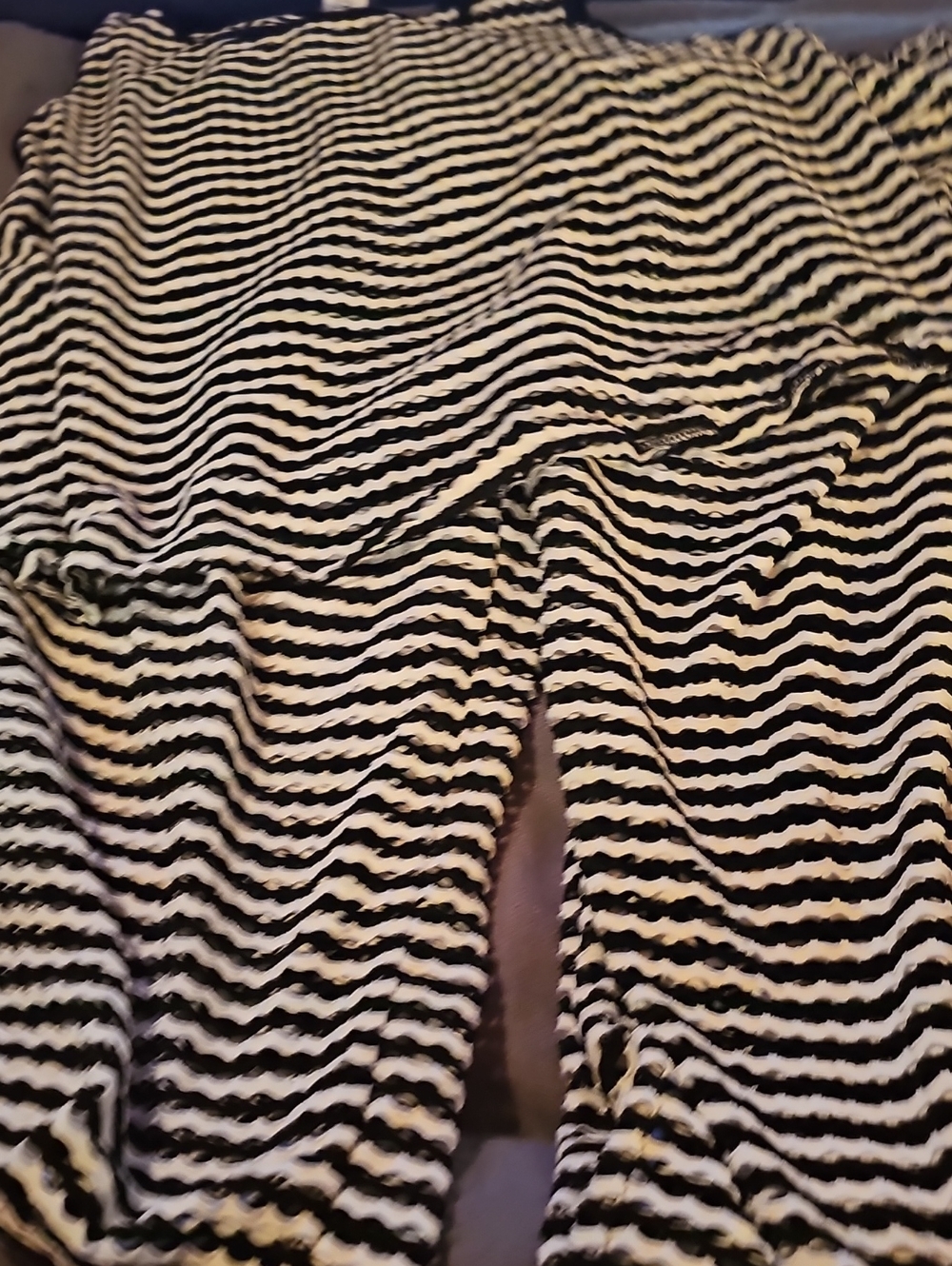 Time and Tru Black and White Striped Swim Coverup